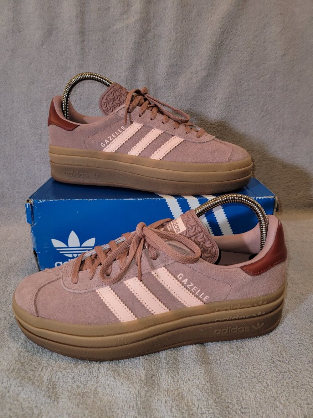 Adidas Gazelle Bold W Platform Sneakers Warm Clay Suede Women's Size 7.5 JH9666